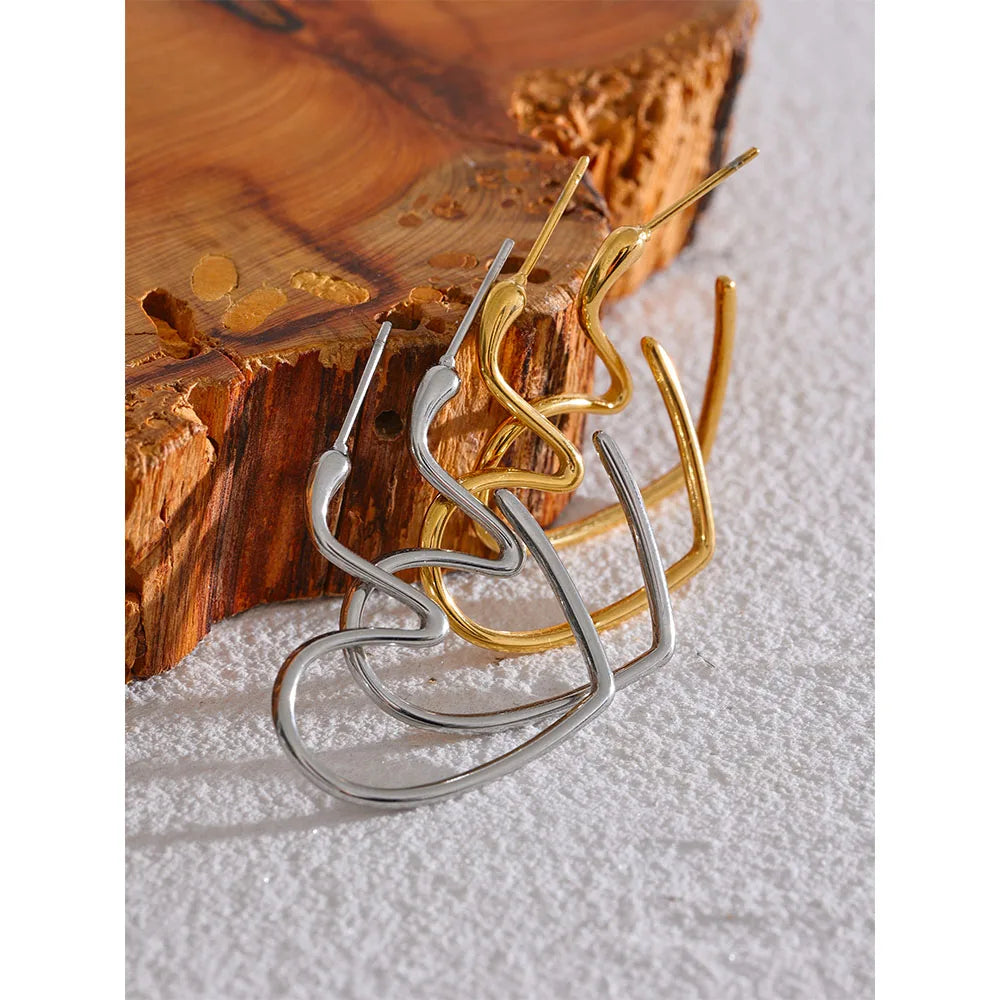 Boucle d'oreille créole en forme de coeur Nadine - Ma boutique