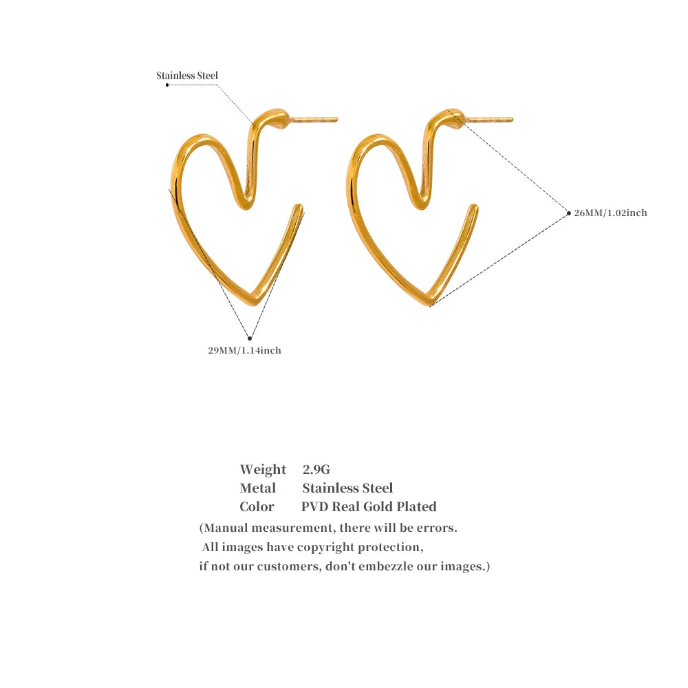 Boucle d'oreille créole en forme de coeur Nadine - Ma boutique