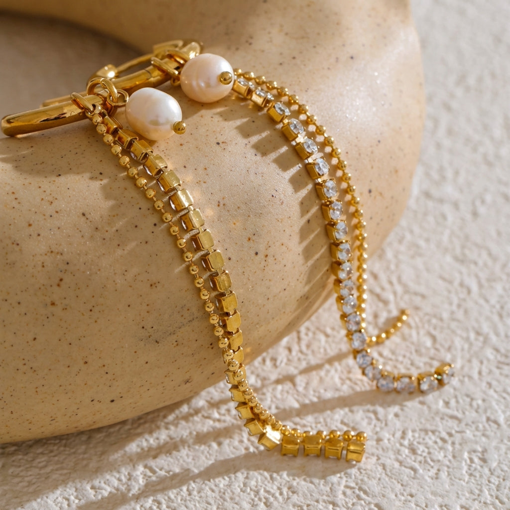 Boucle d'oreille créole pendante Béa - L'atelier des bijoux