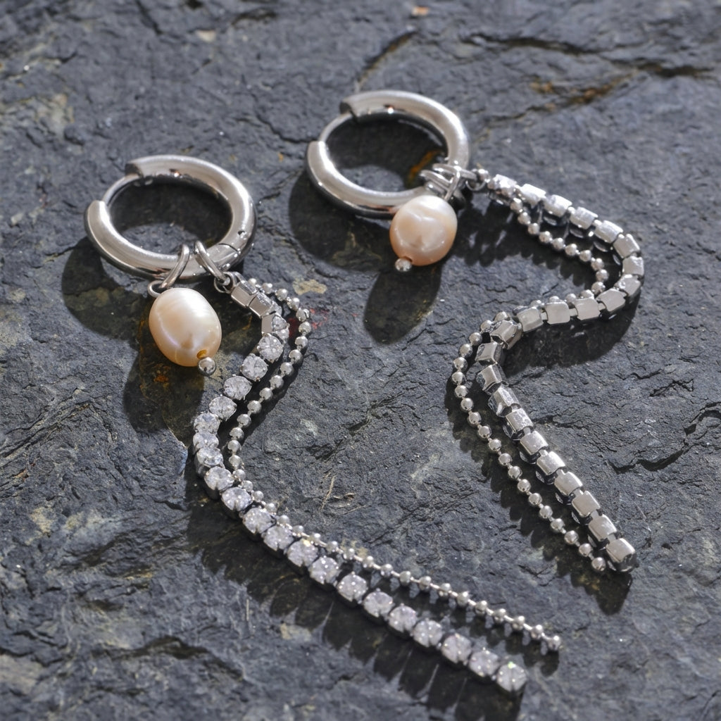 Boucle d'oreille créole pendante Béa - L'atelier des bijoux