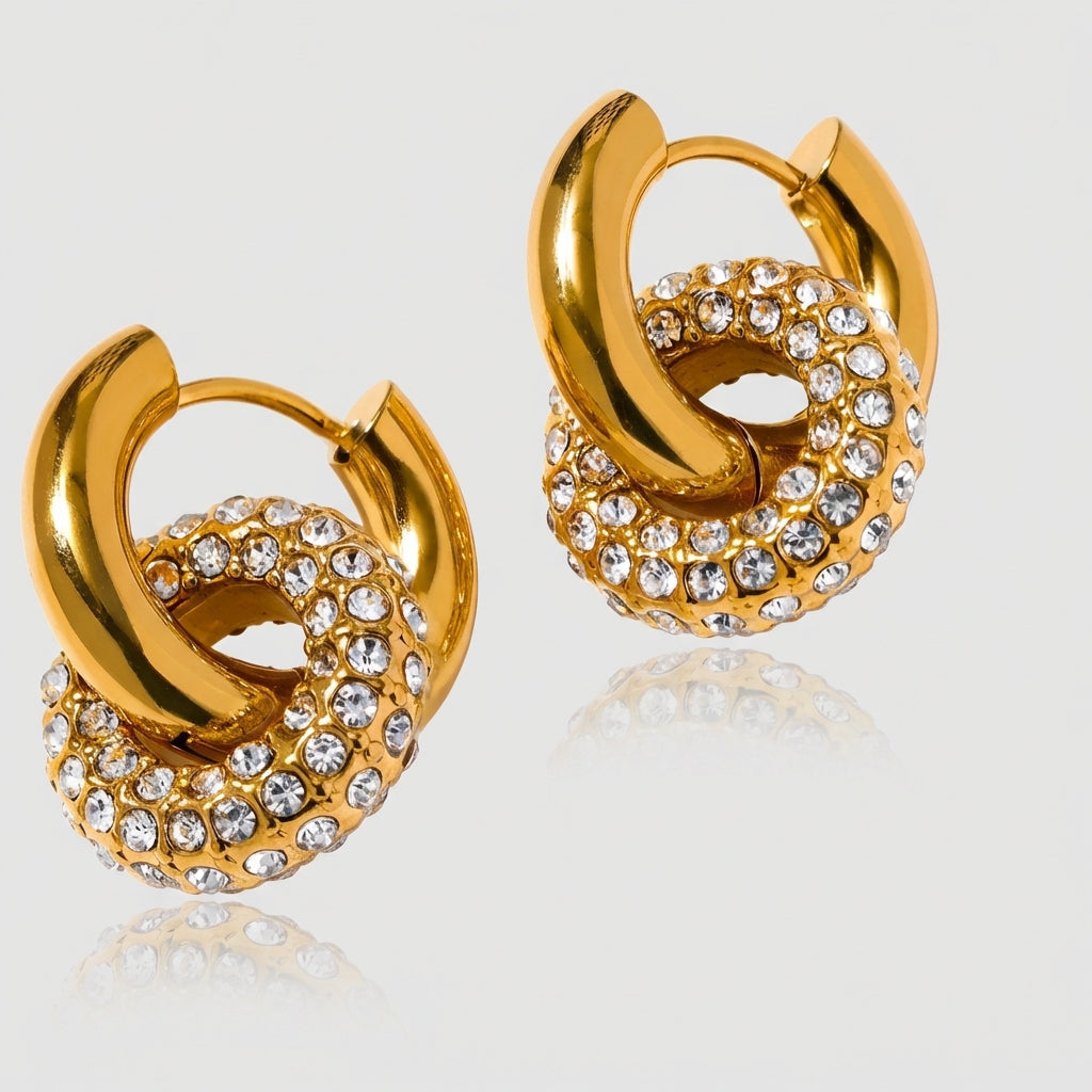 Boucle d'oreille créole pendante Yulia - L'atelier des bijoux