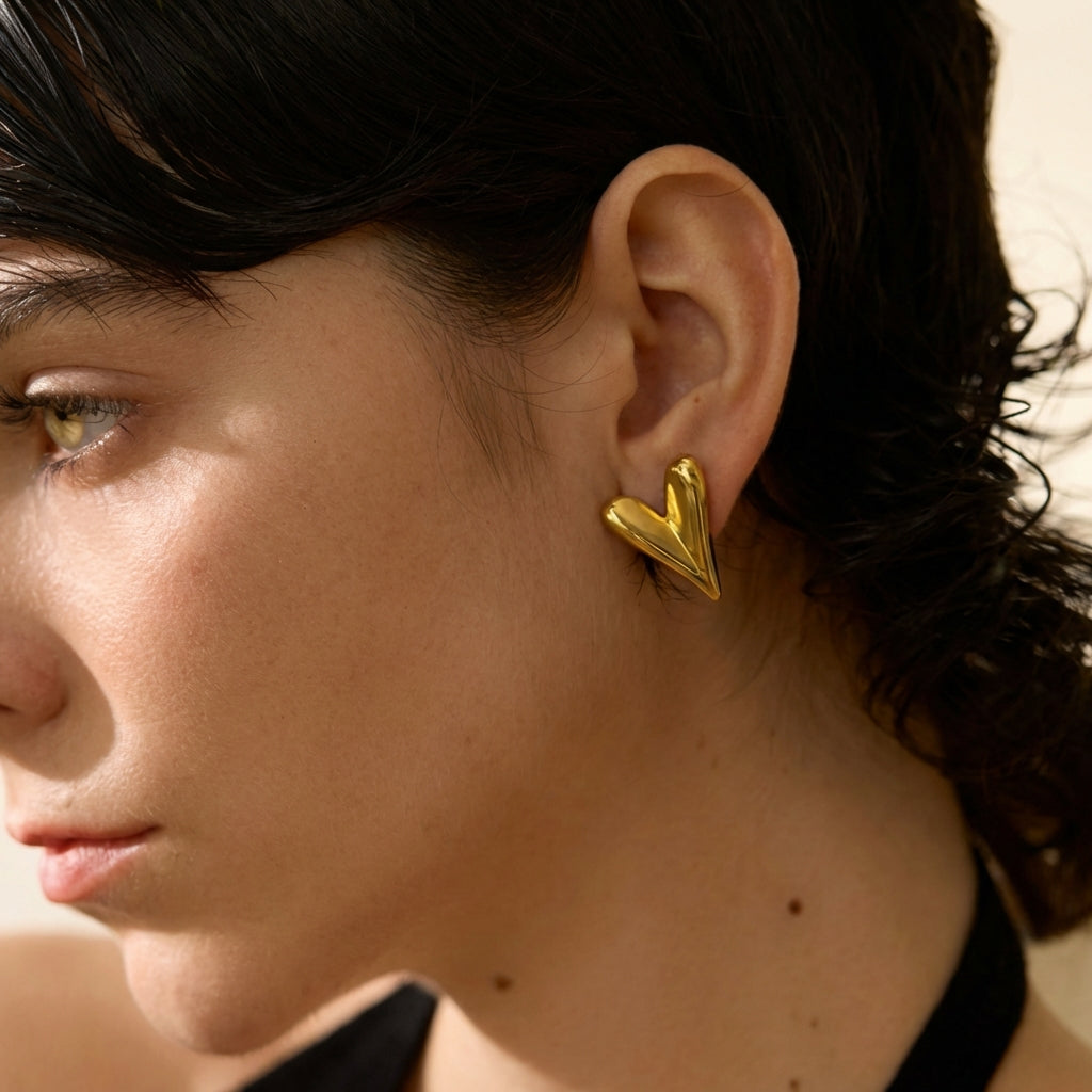 Boucle d'oreille femme coeur Andromède - L'atelier des bijoux