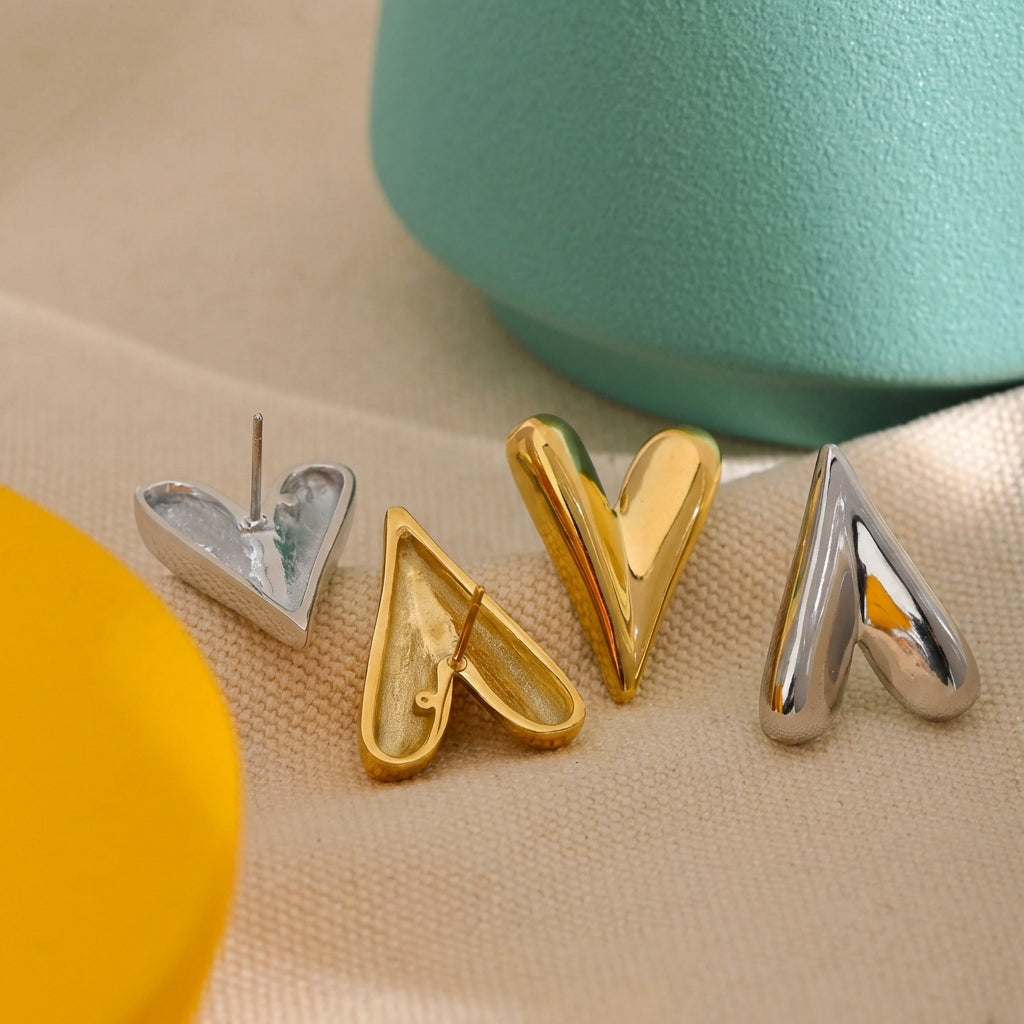 Boucle d'oreille femme coeur Andromède - L'atelier des bijoux