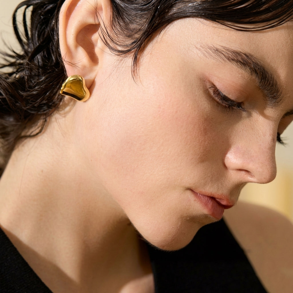 Boucle d'oreille or coeur Astoria - L'atelier des bijoux