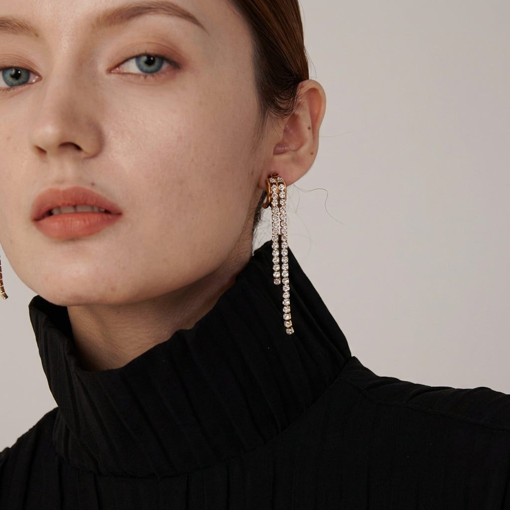 Boucle d'oreille pendante Nadia - L'atelier des bijoux