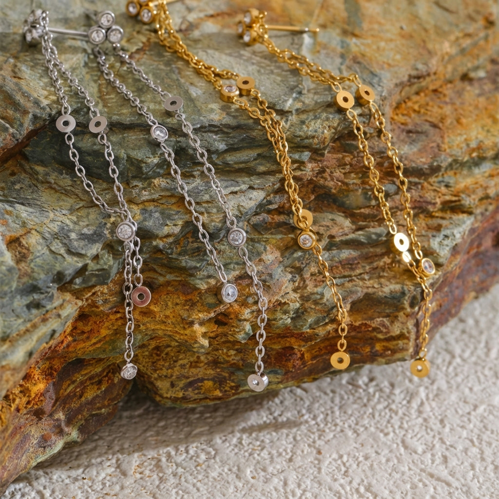 Boucle d'oreille pendante Pascaline - L'atelier des bijoux