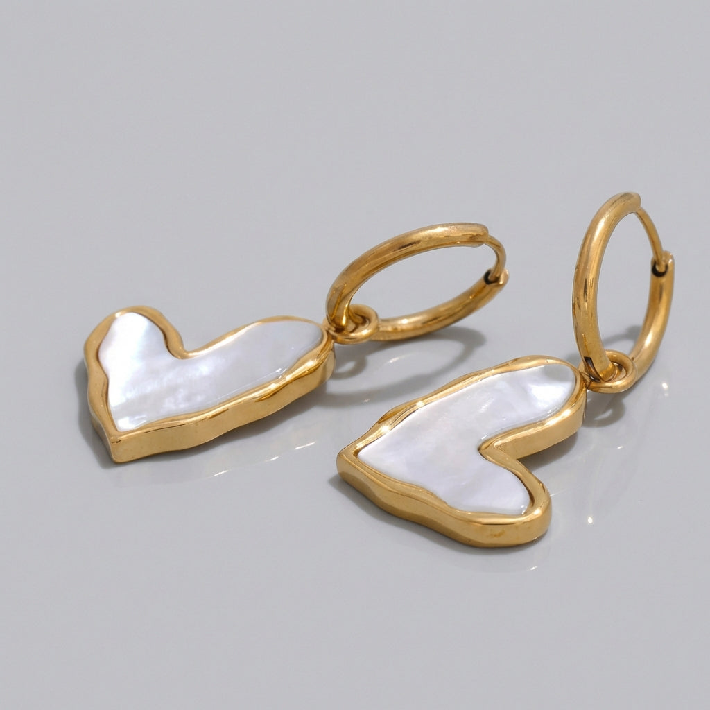 Boucles d'oreilles Créoles Cœur - Amara - L'atelier des bijoux