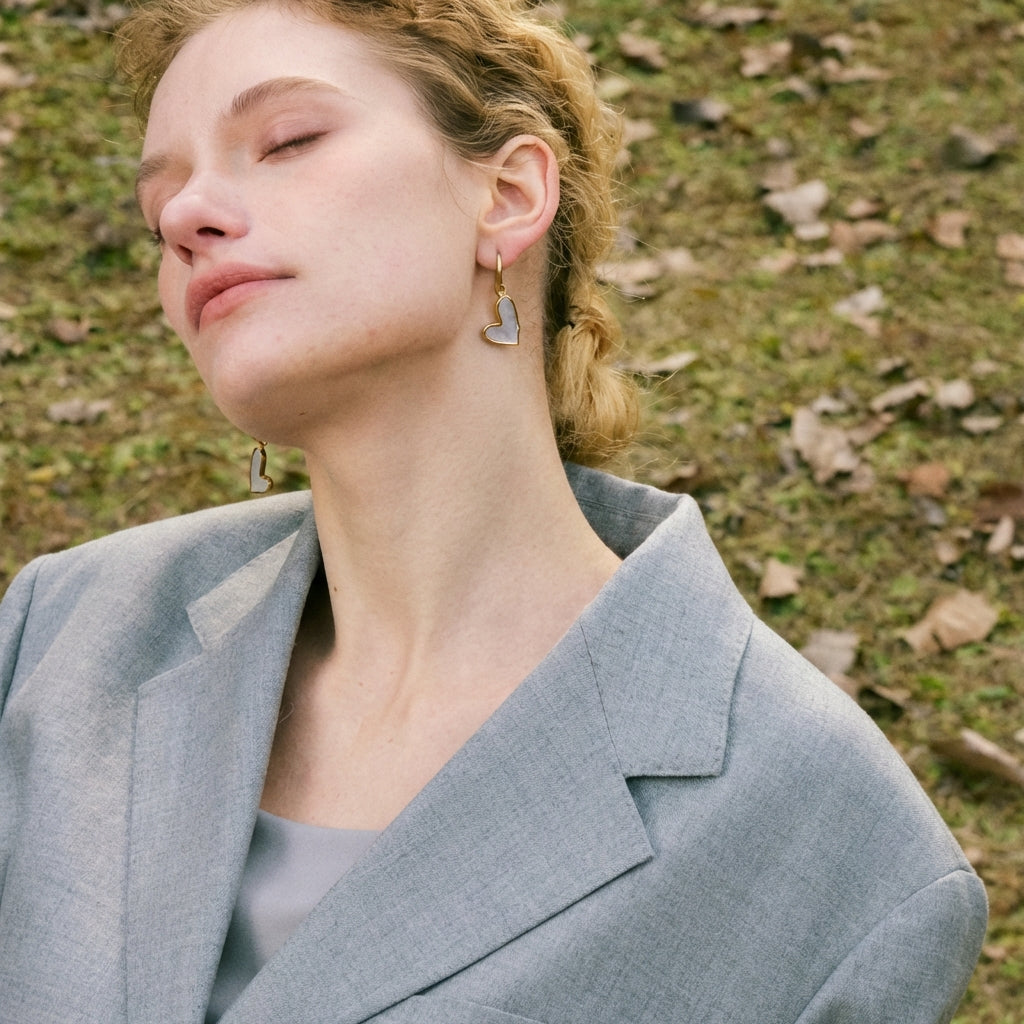 Boucles d'oreilles Créoles Cœur - Amara - L'atelier des bijoux