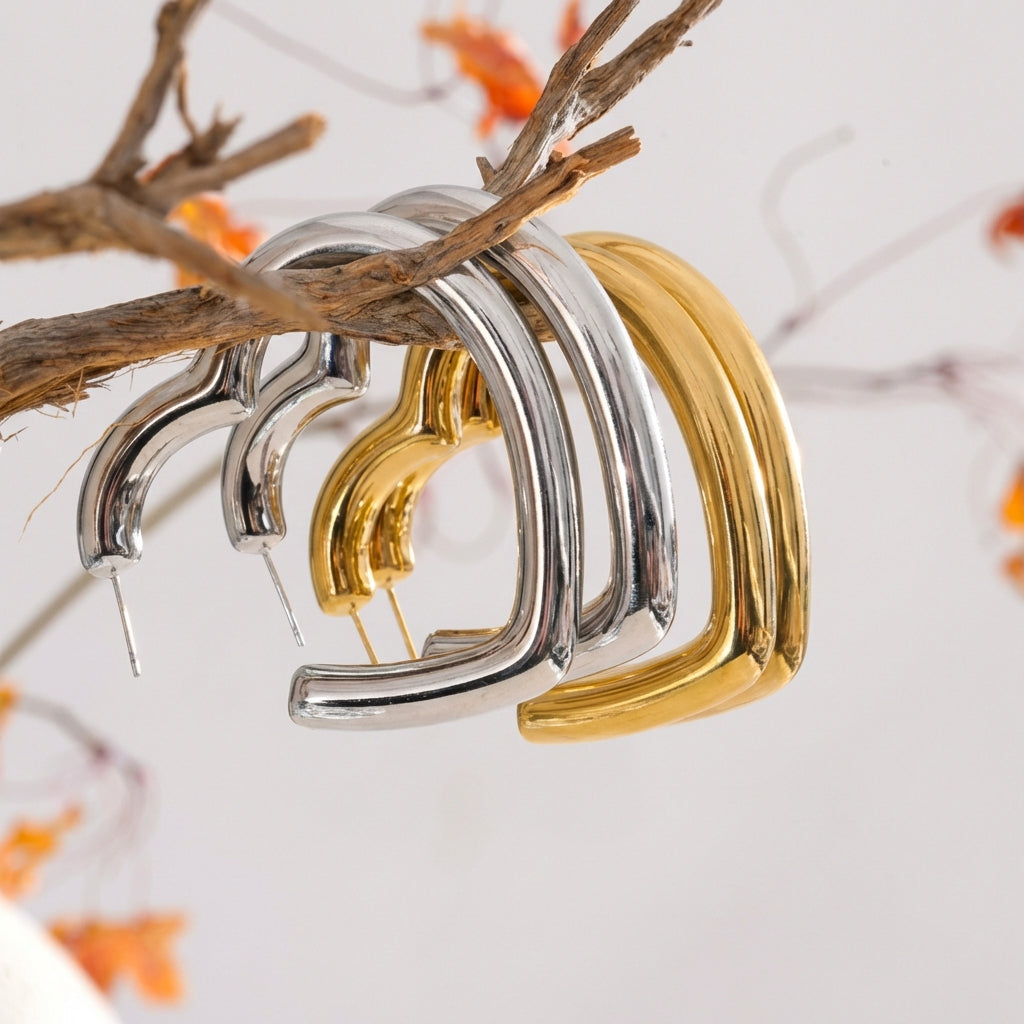 Boucles d'oreilles Créoles Cœur - Cora - L'atelier des bijoux