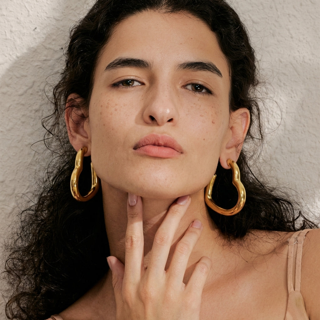 Boucles d'oreilles Créoles Cœur - Cora - L'atelier des bijoux