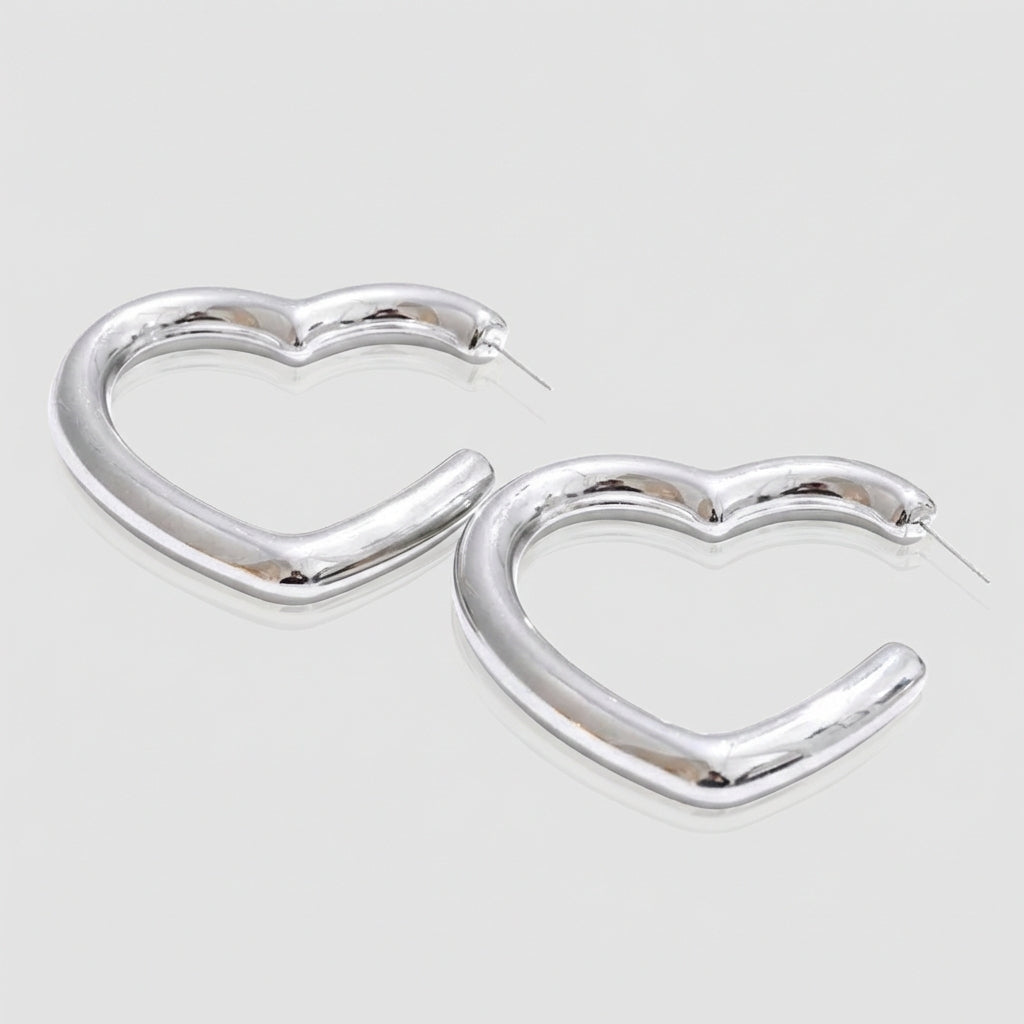 Boucles d'oreilles Créoles Cœur - Cora - L'atelier des bijoux