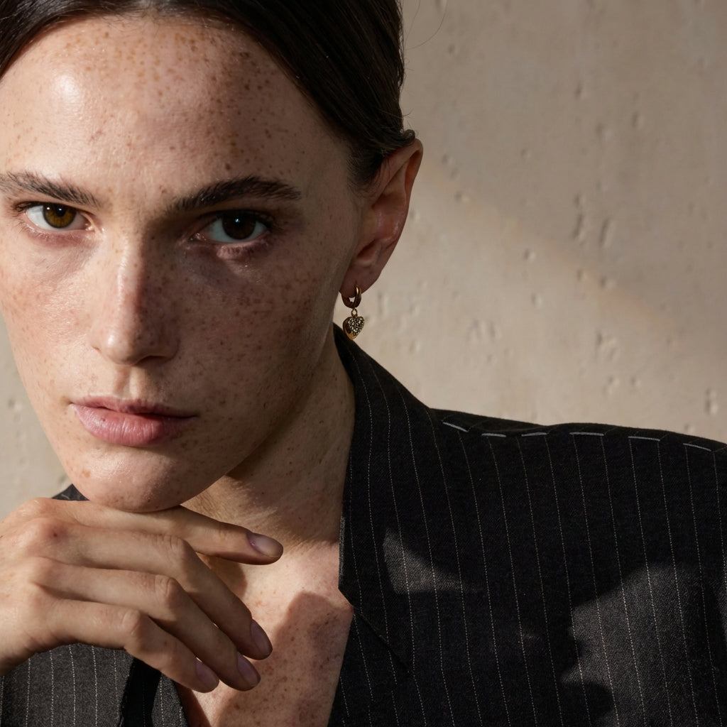 Boucles d'oreilles Créoles Double Cœur - Amour - L'atelier des bijoux