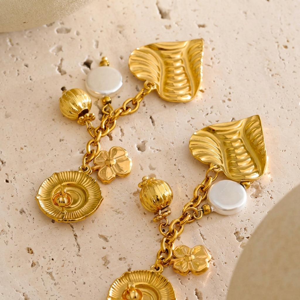 Boucles d'oreilles pendantes Coeur - Céleste - L'atelier des bijoux