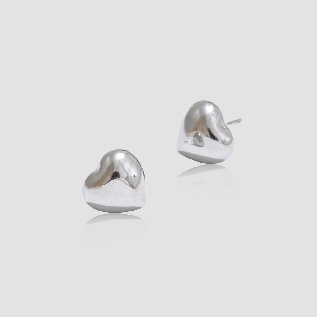 Boucles d'oreilles puces Cœur Bombé - Amour - L'atelier des bijoux