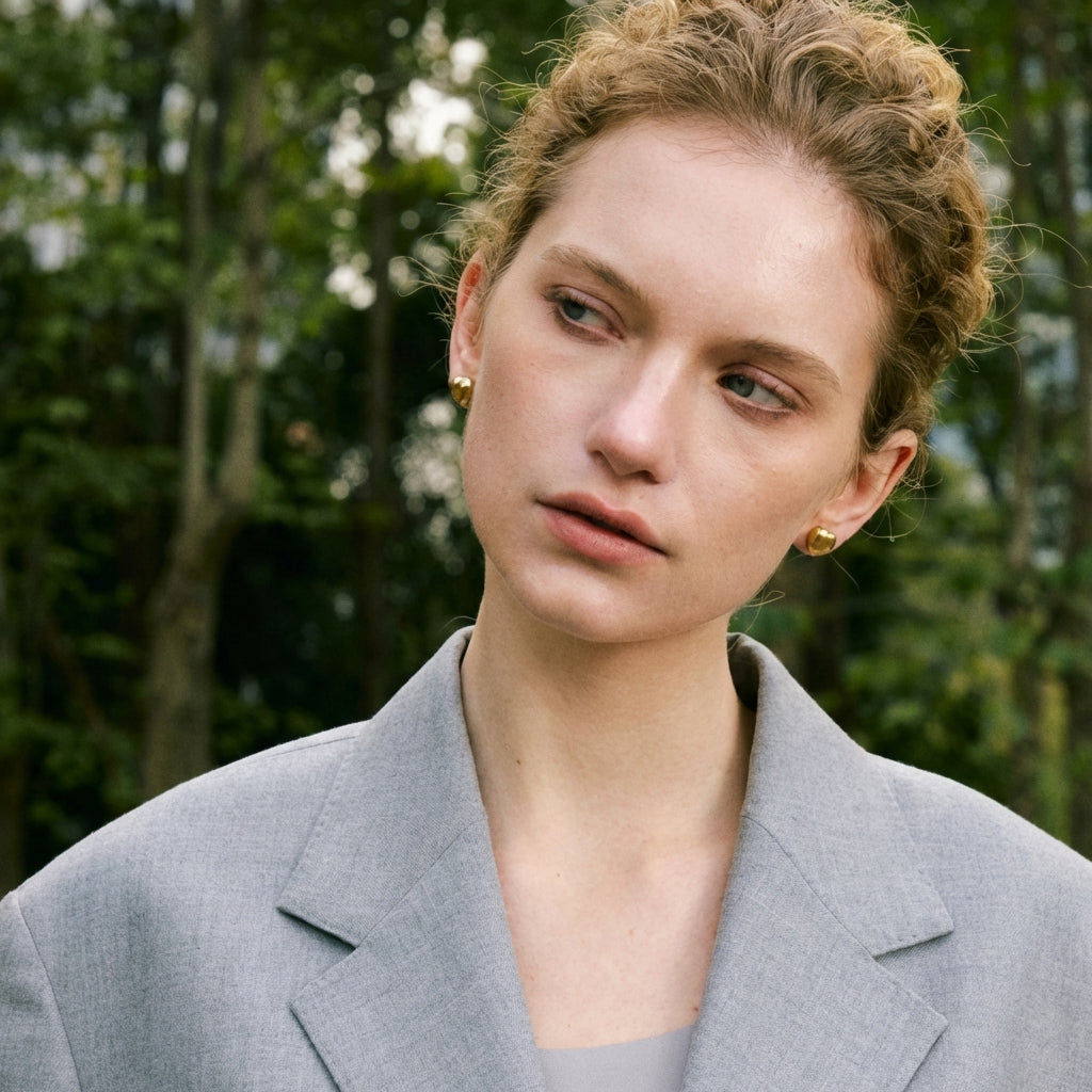 Boucles d'oreilles puces Cœur Bombé - Amour - L'atelier des bijoux