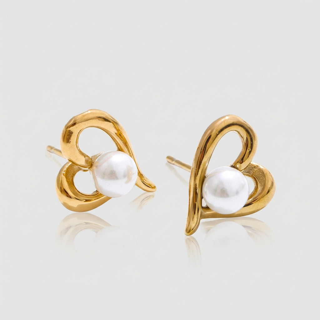 Boucles d'oreilles puces Coeur - Célia - L'atelier des bijoux