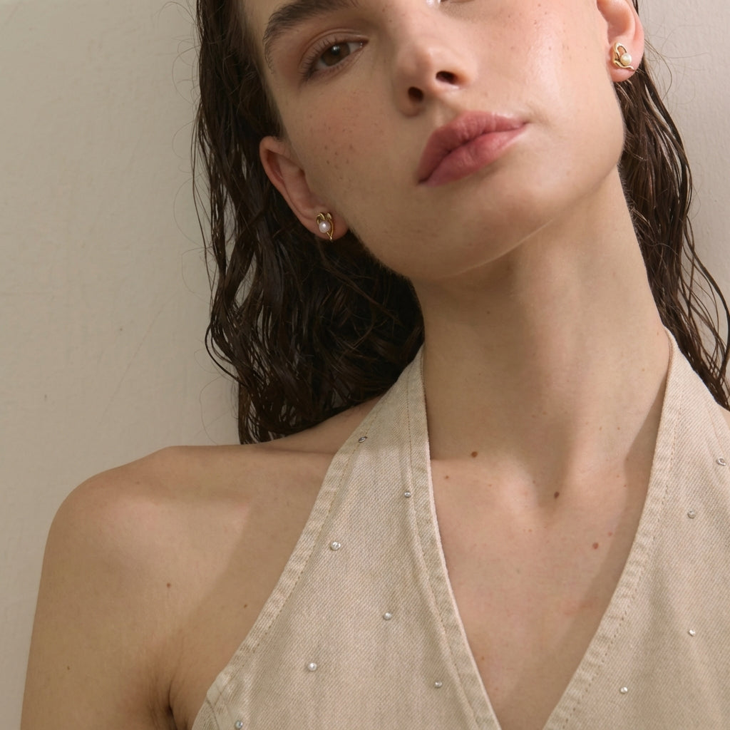 Boucles d'oreilles puces Coeur - Célia - L'atelier des bijoux