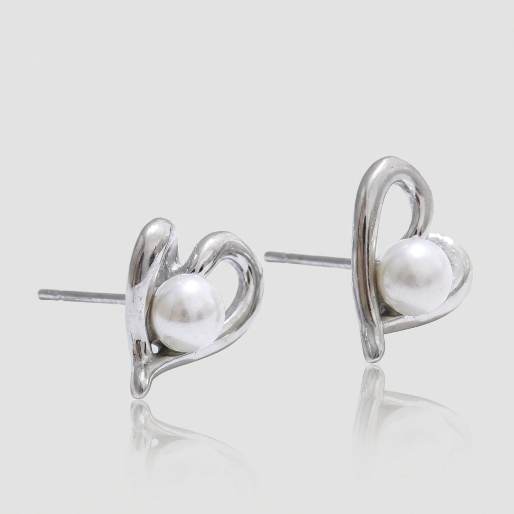 Boucles d'oreilles puces Coeur - Célia - L'atelier des bijoux