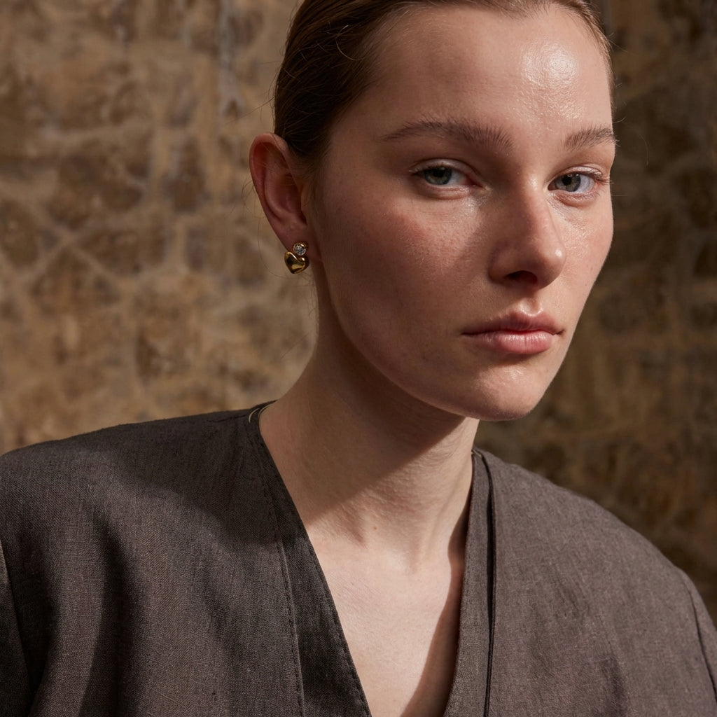 Boucles d'oreilles puces Cœur - Clara - L'atelier des bijoux