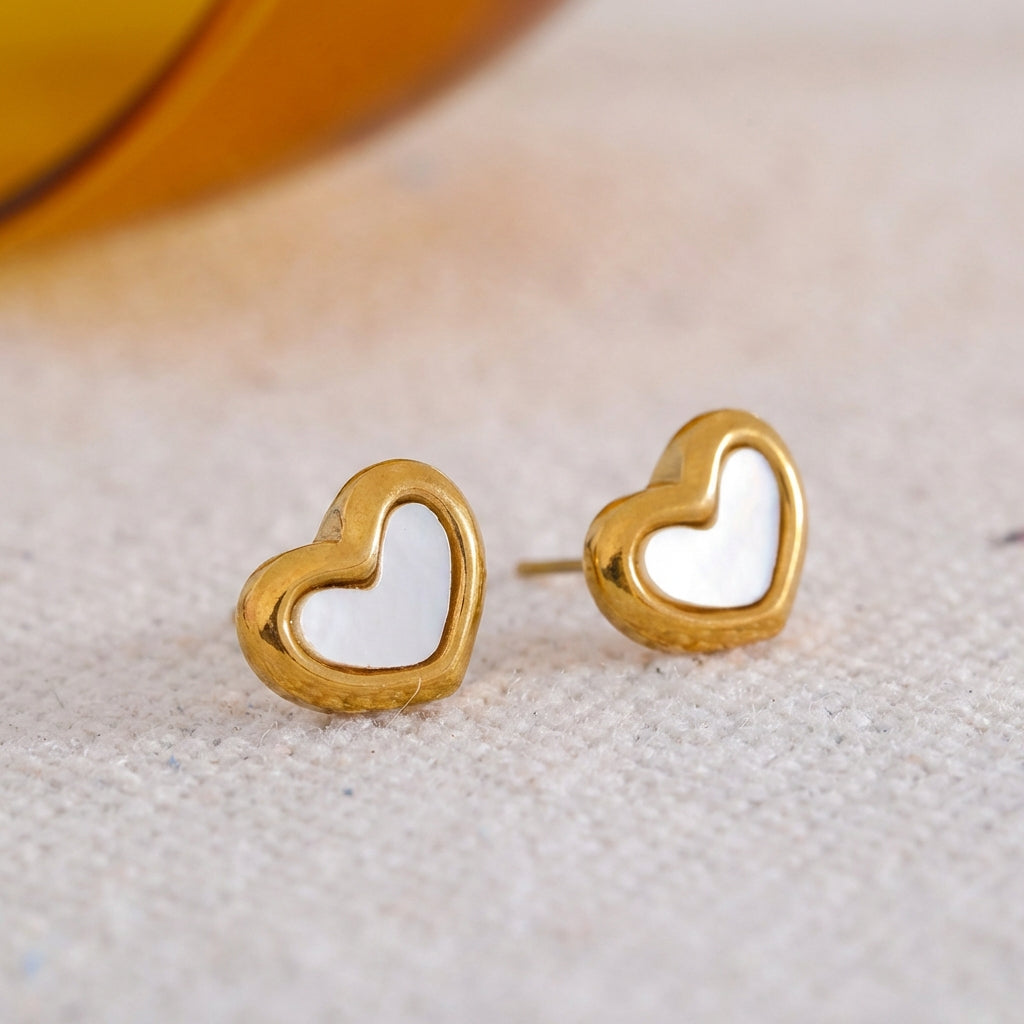 Boucles d'oreilles puces Cœur - Cora - L'atelier des bijoux
