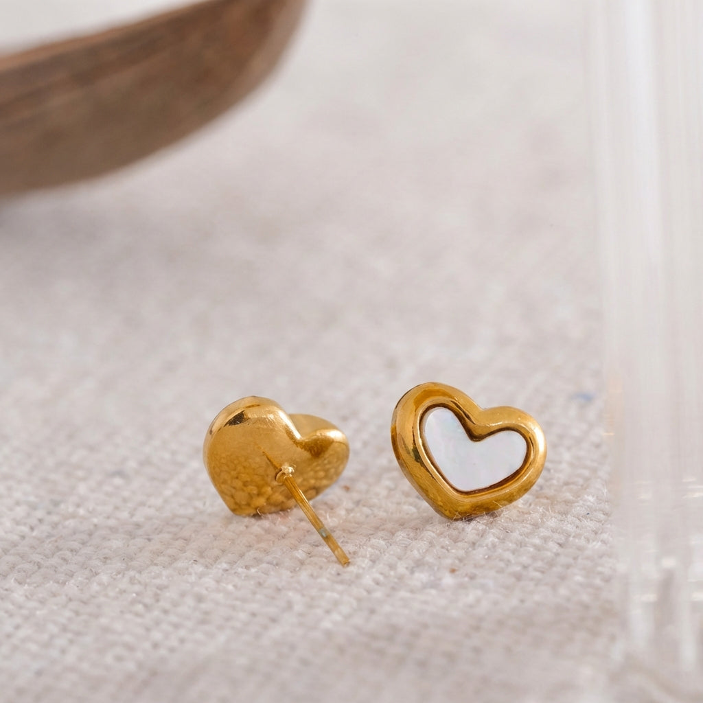 Boucles d'oreilles puces Cœur - Cora - L'atelier des bijoux