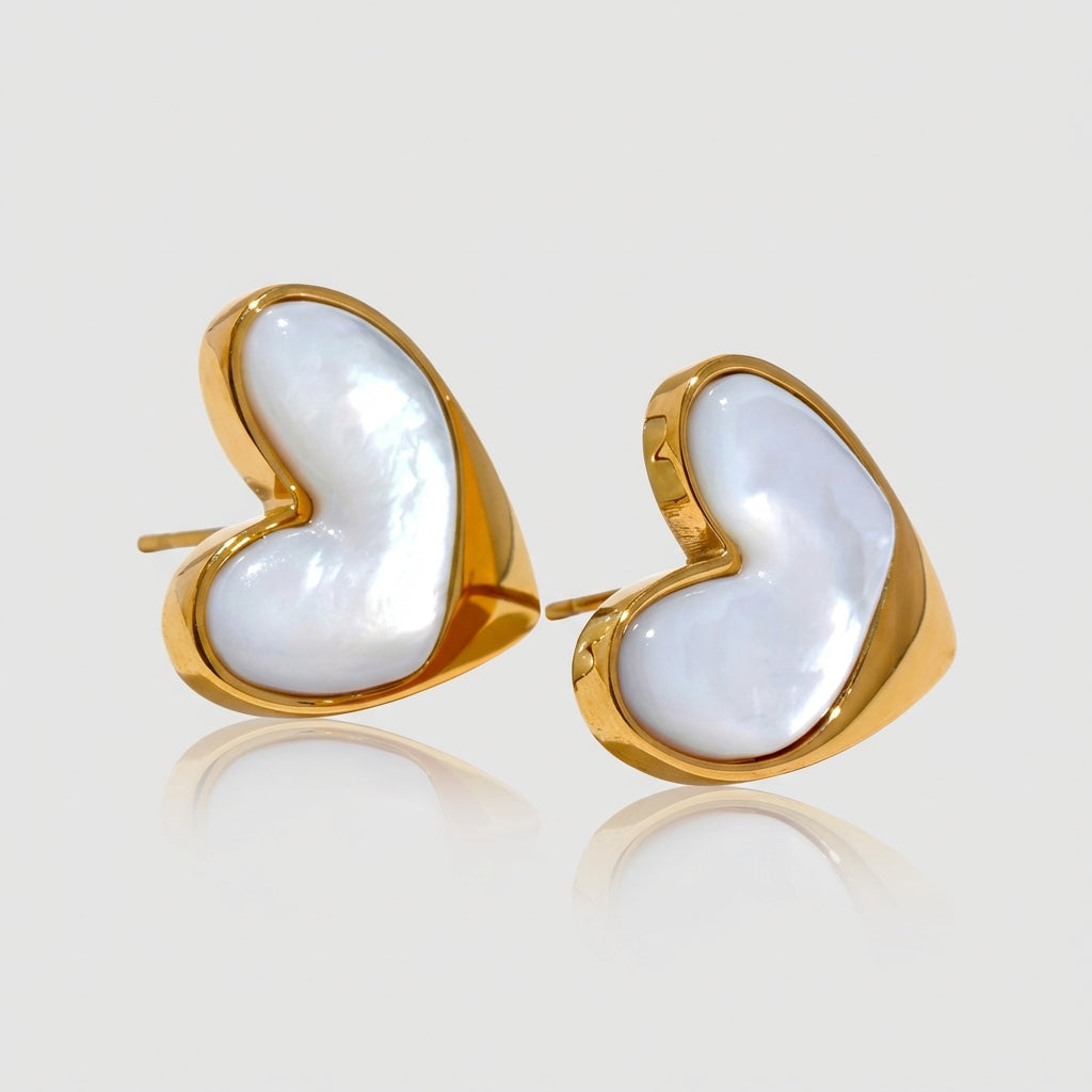 Boucles d'oreilles puces Cœur - Théa - L'atelier des bijoux