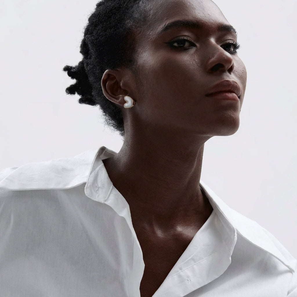 Boucles d'oreilles puces Cœur - Théa - L'atelier des bijoux