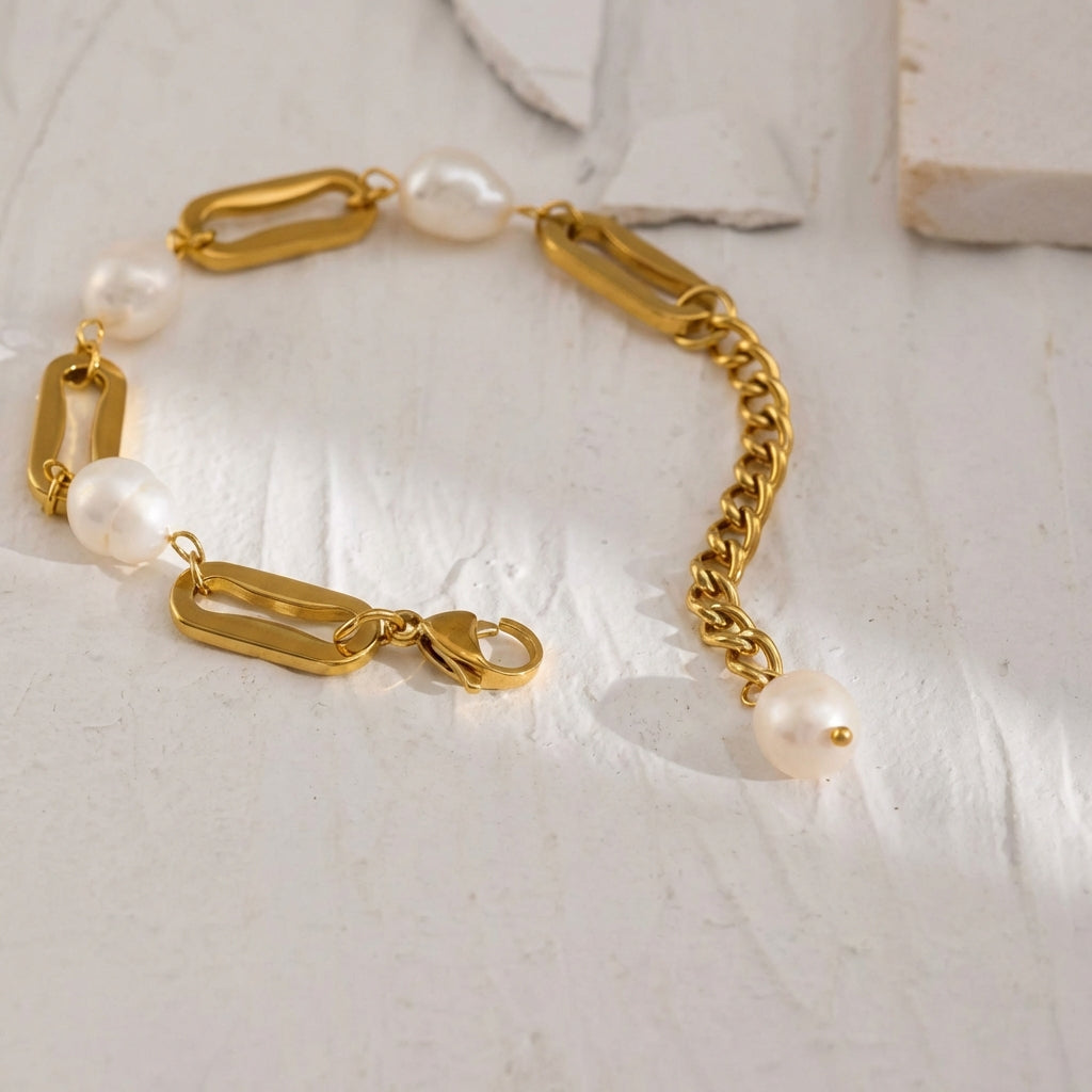 Bracelet à maille et perles Lyra - L'atelier des bijoux