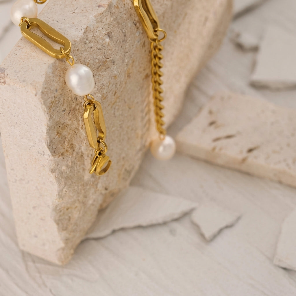 Bracelet à maille et perles Lyra - L'atelier des bijoux