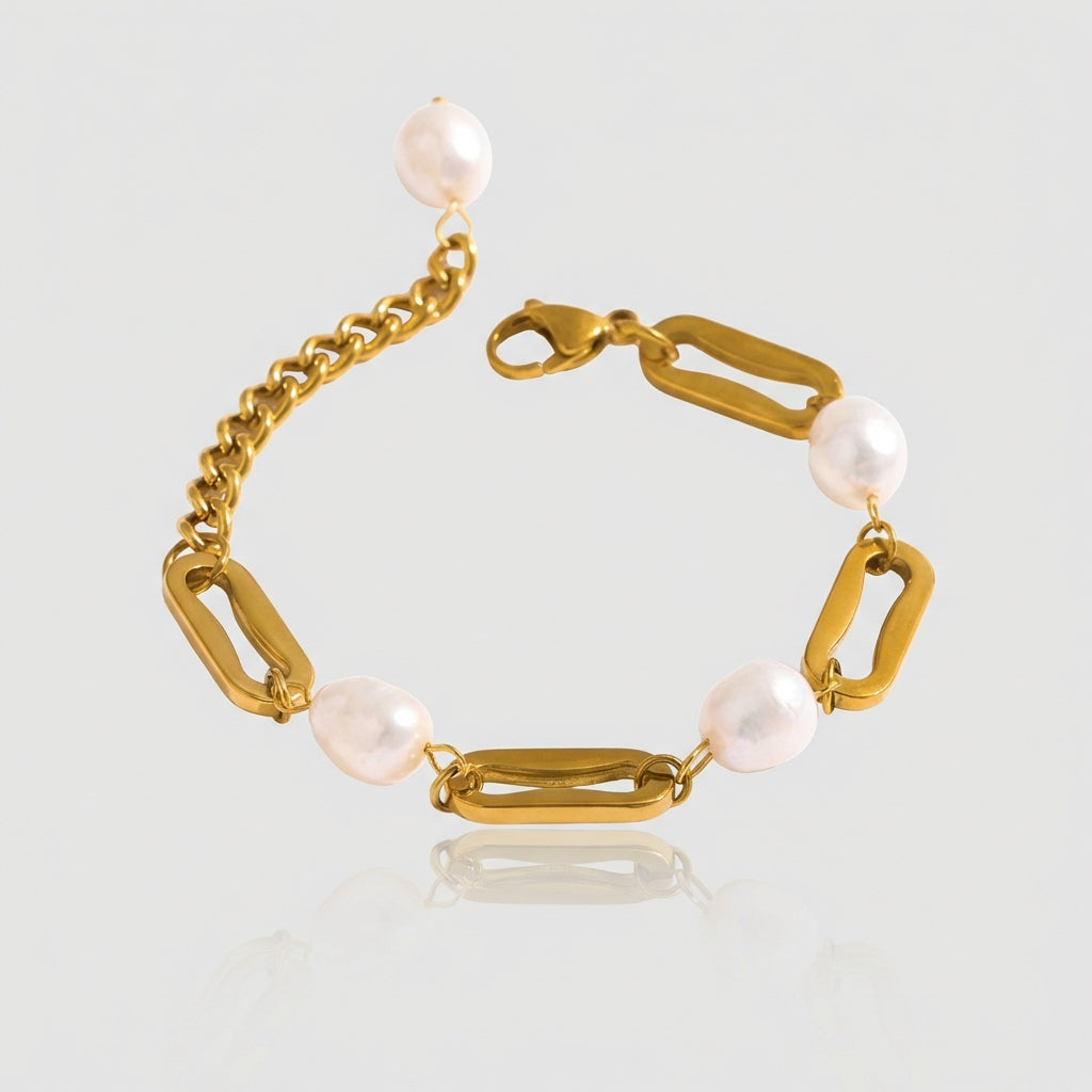 Bracelet à maille et perles Lyra - L'atelier des bijoux