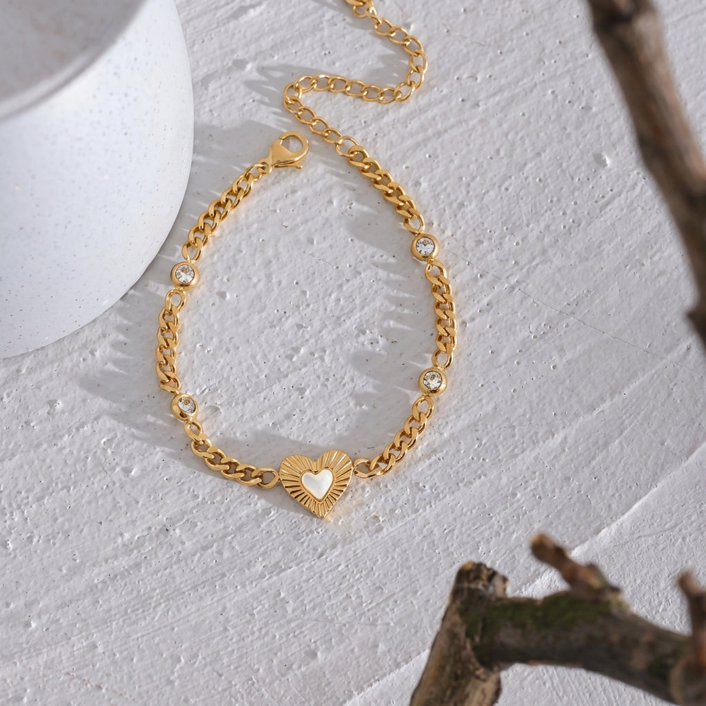 Bracelet coeur à maille Altaira - L'atelier des bijoux