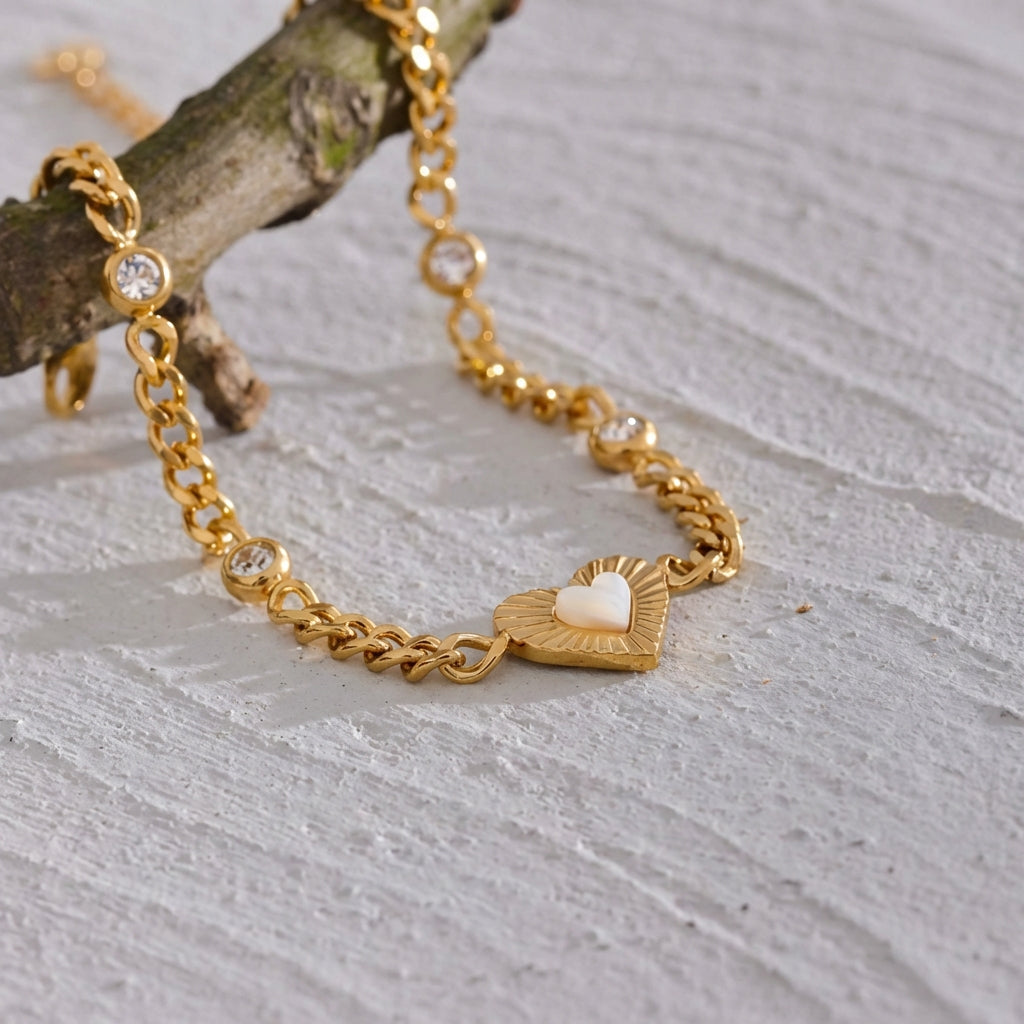 Bracelet coeur à maille Altaira - L'atelier des bijoux