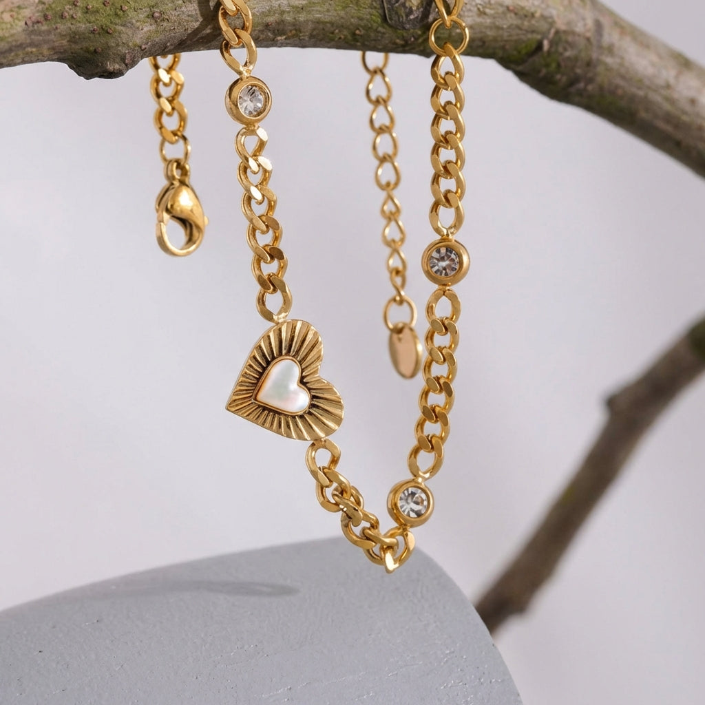 Bracelet coeur à maille Altaira - L'atelier des bijoux