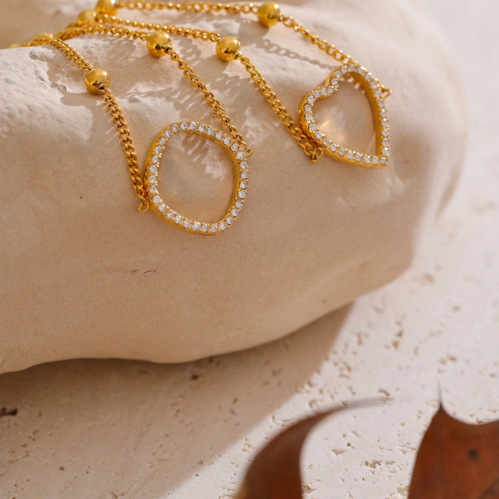 Bracelet Cœur Pavé - Amélia - L'atelier des bijoux