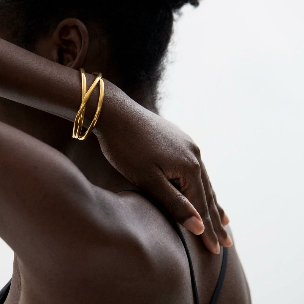 Bracelet jonc à motifs géométriques Éclipse - L'atelier des bijoux