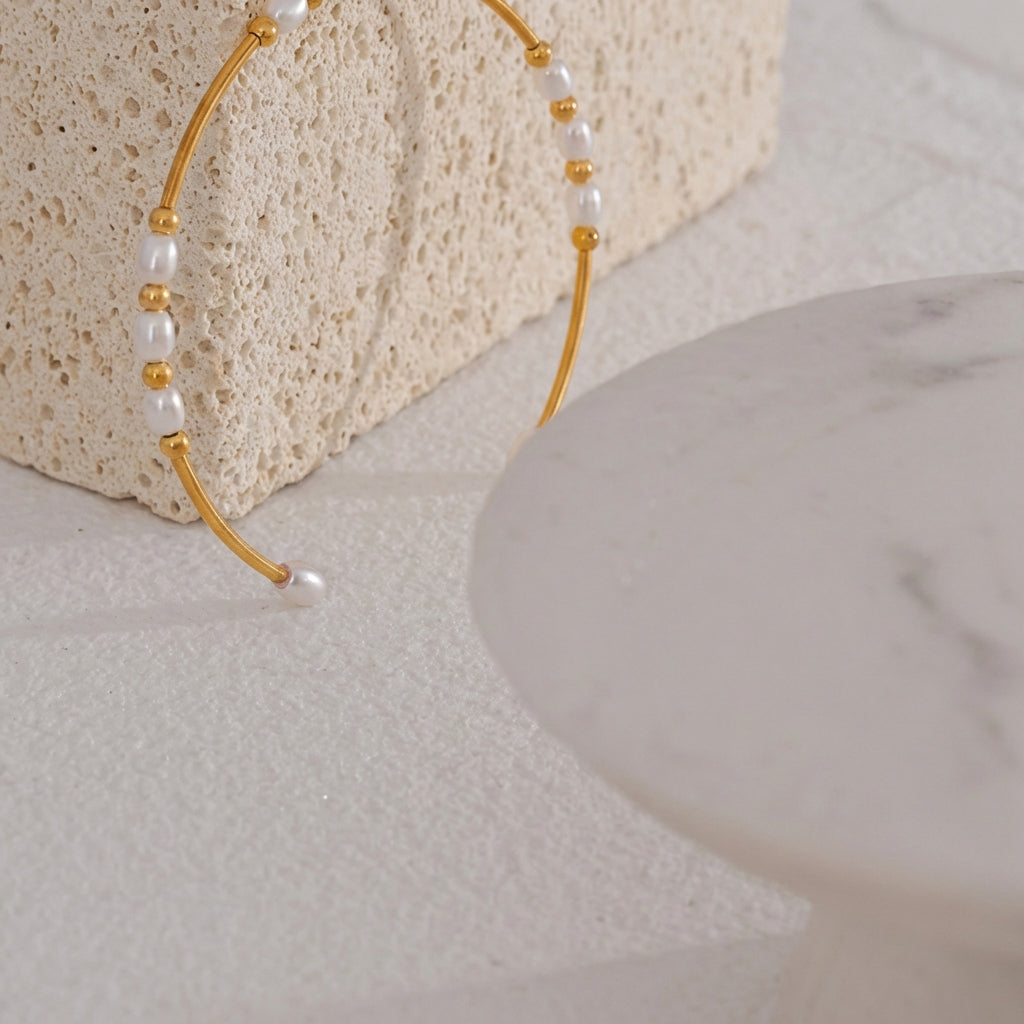 Bracelet jonc à perles Étoilée - L'atelier des bijoux