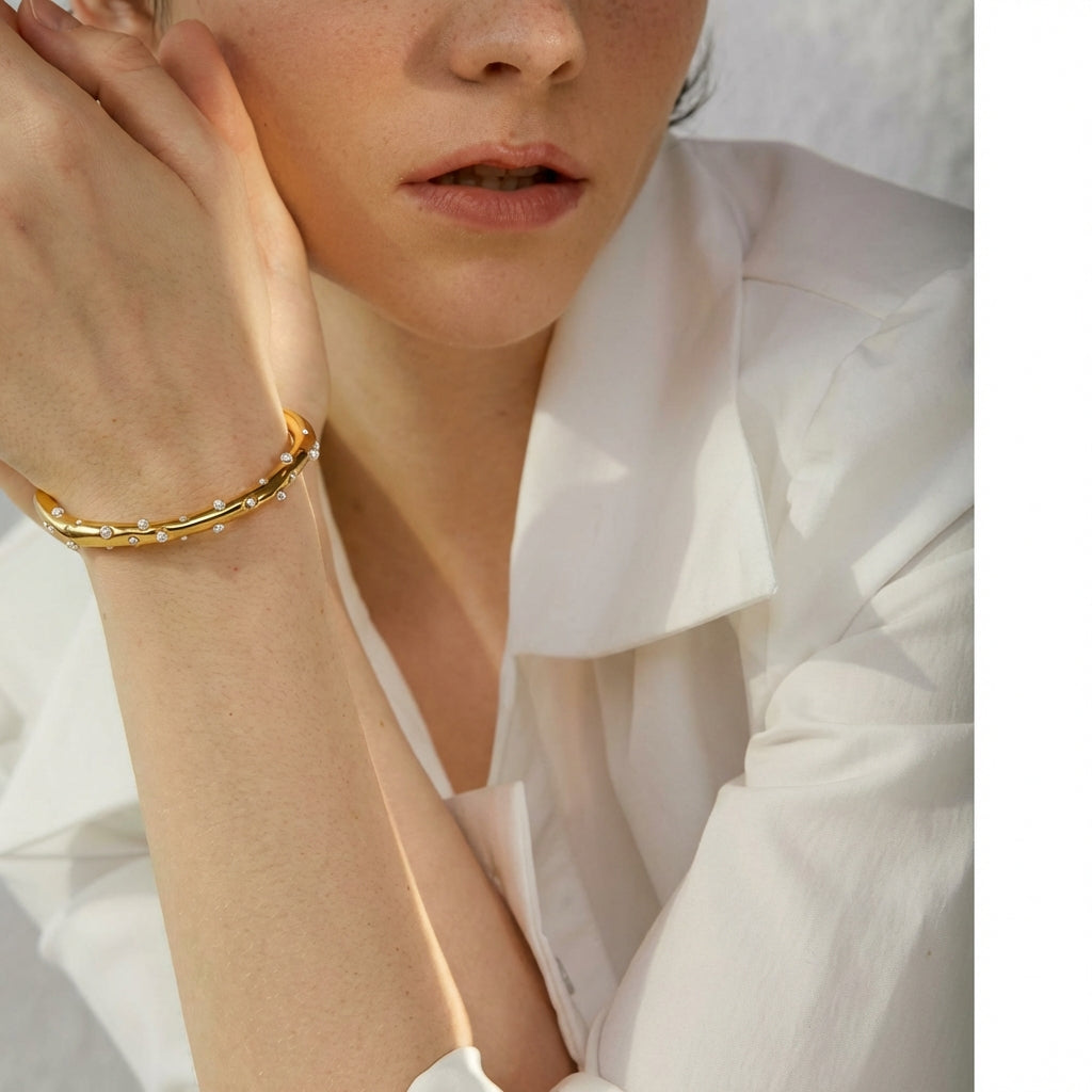 Bracelet jonc à pierres Galaxia - L'atelier des bijoux