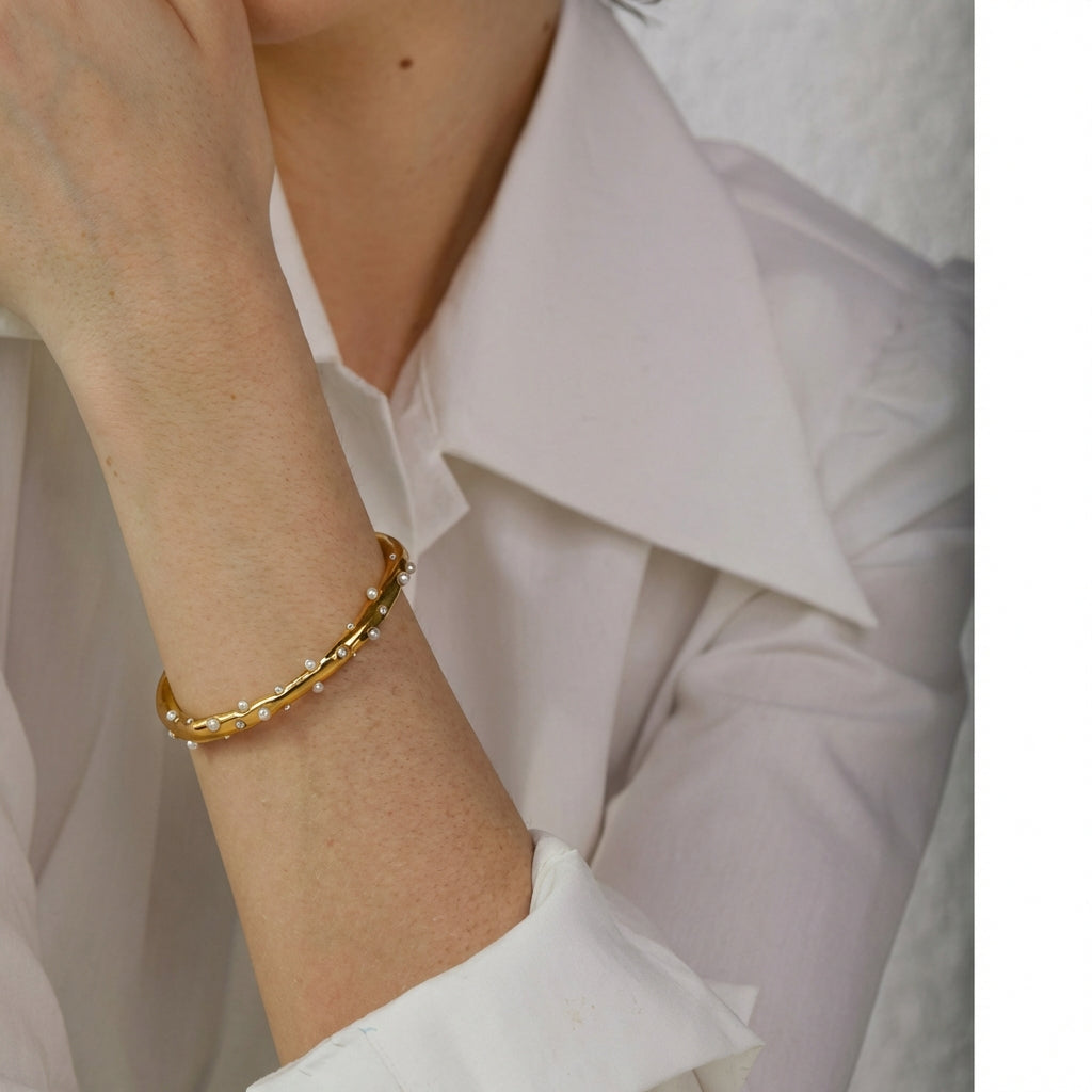 Bracelet jonc à pierres Galaxia - L'atelier des bijoux