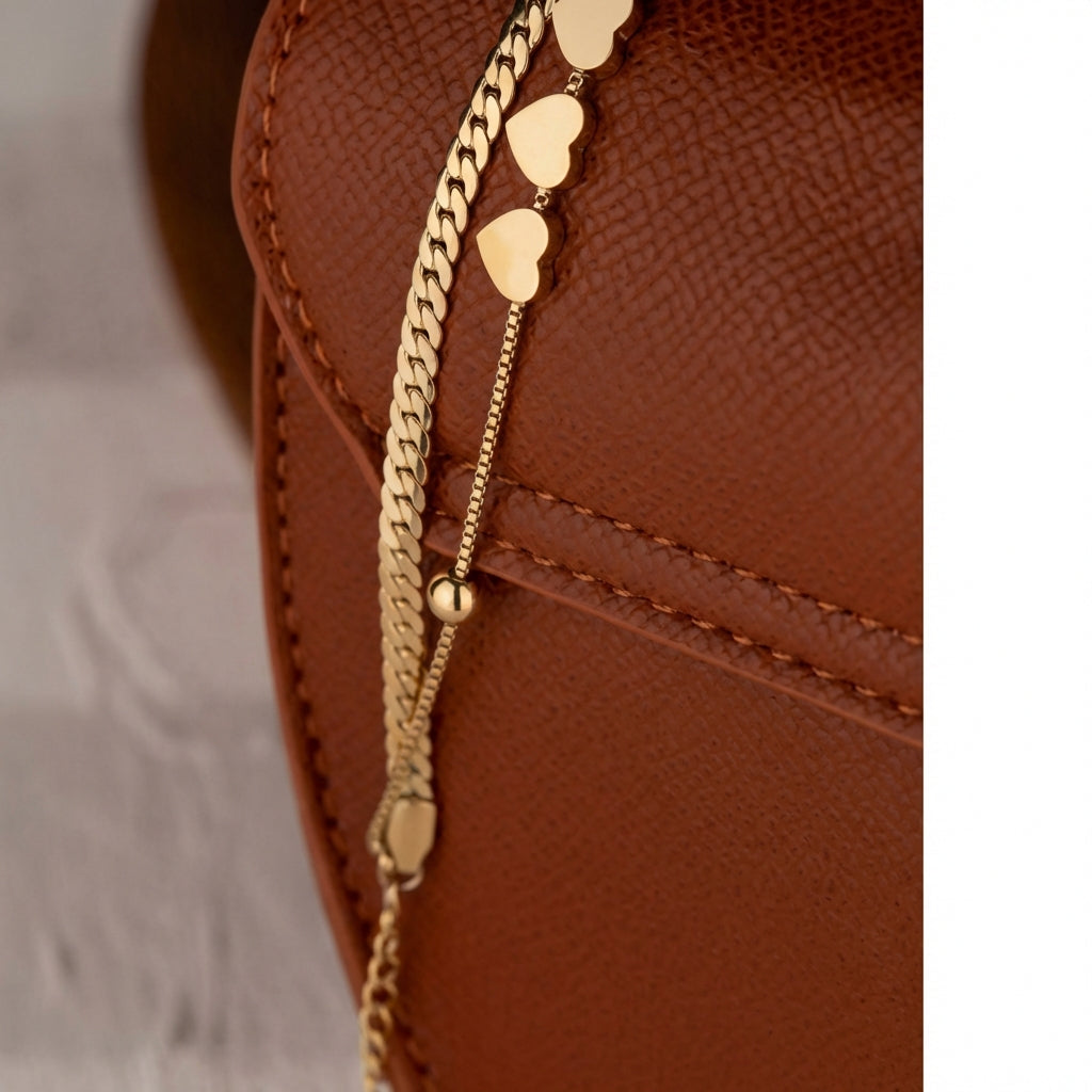 Bracelet maille à 3 coeurs Iris - L'atelier des bijoux