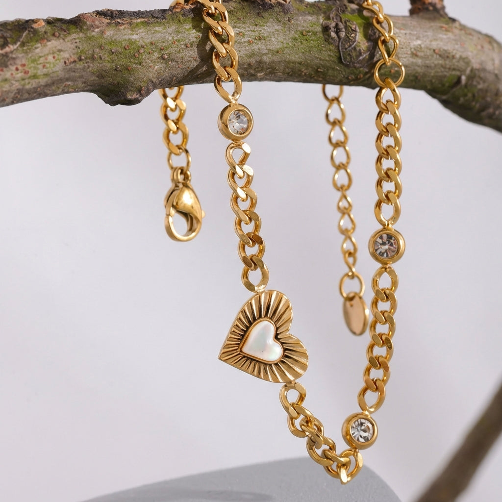 Bracelet Pendentif Cœur - Célia - L'atelier des bijoux