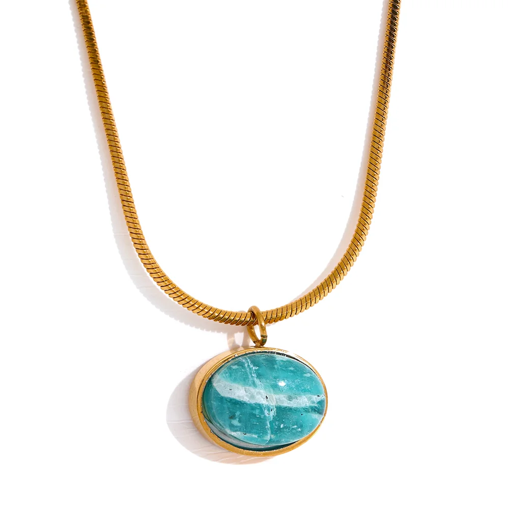 Collier avec pierre naturelle amazonite Electra | Atelier des bijoux