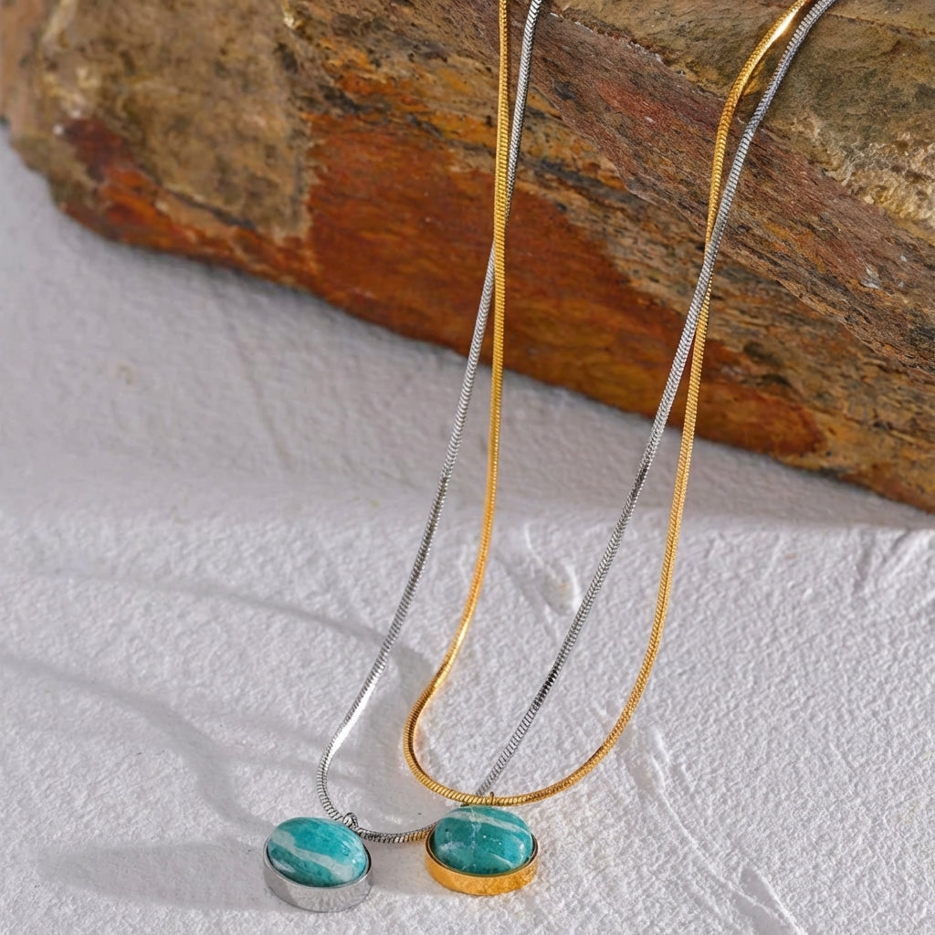Collier avec pierre naturelle amazonite Electra - L'atelier des bijoux