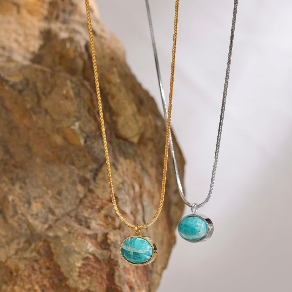 Collier avec pierre naturelle amazonite Electra - L'atelier des bijoux