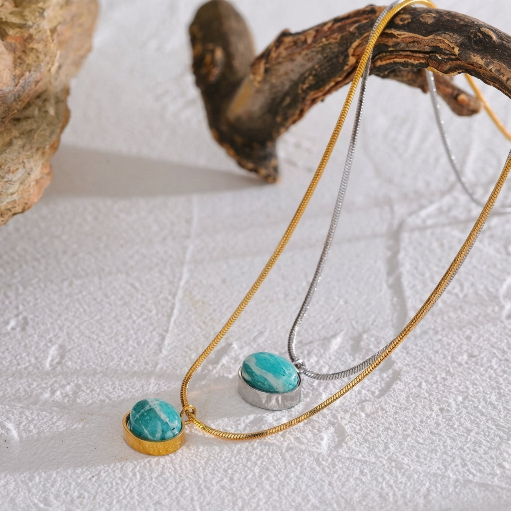 Collier avec pierre naturelle amazonite Electra - L'atelier des bijoux