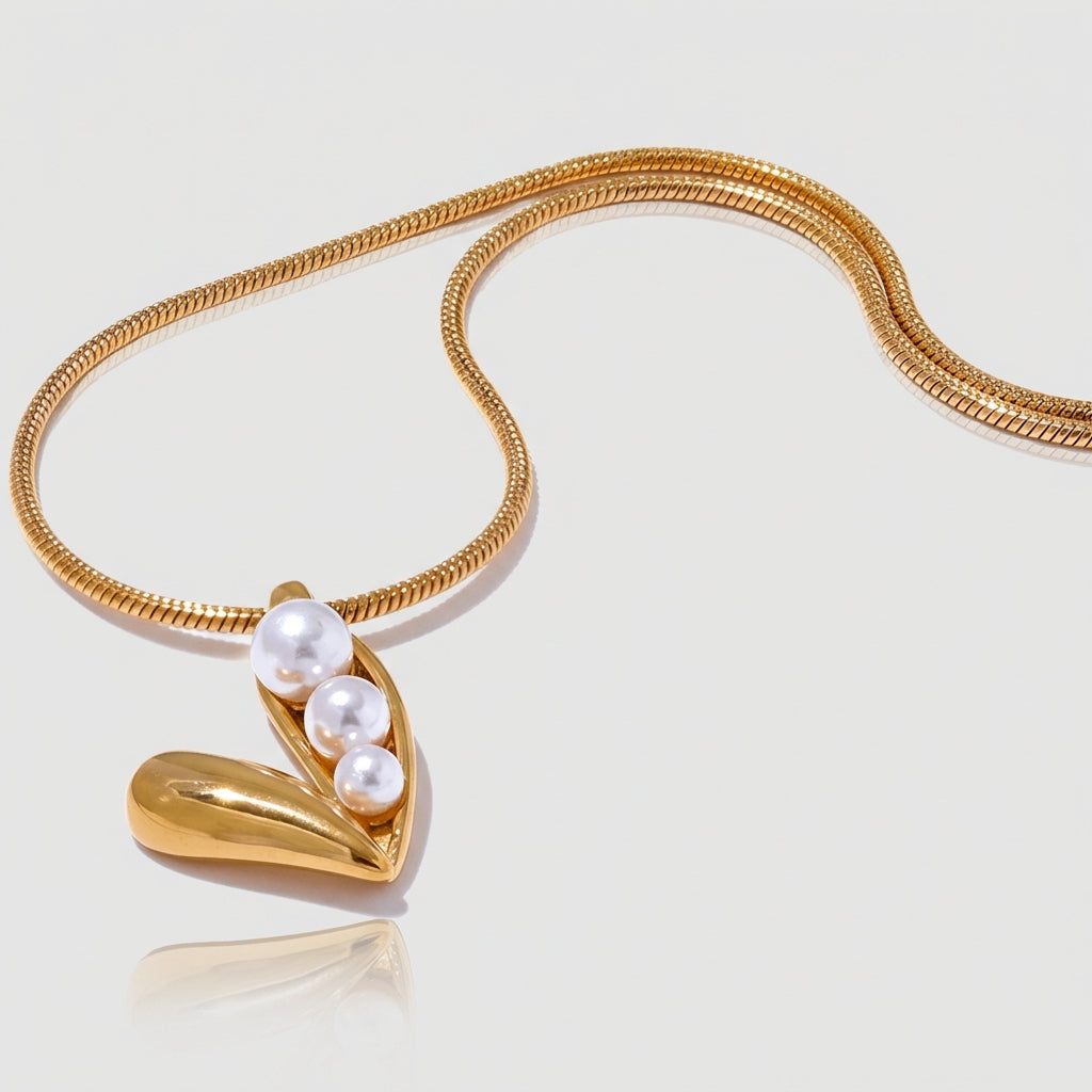 Collier Cœur Perles - Amara - L'atelier des bijoux