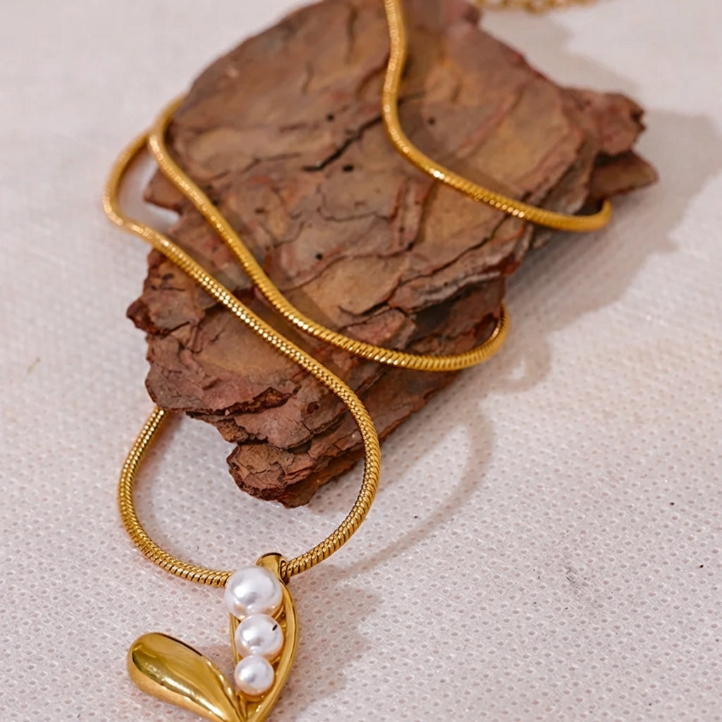 Collier Cœur Perles - Amara - L'atelier des bijoux