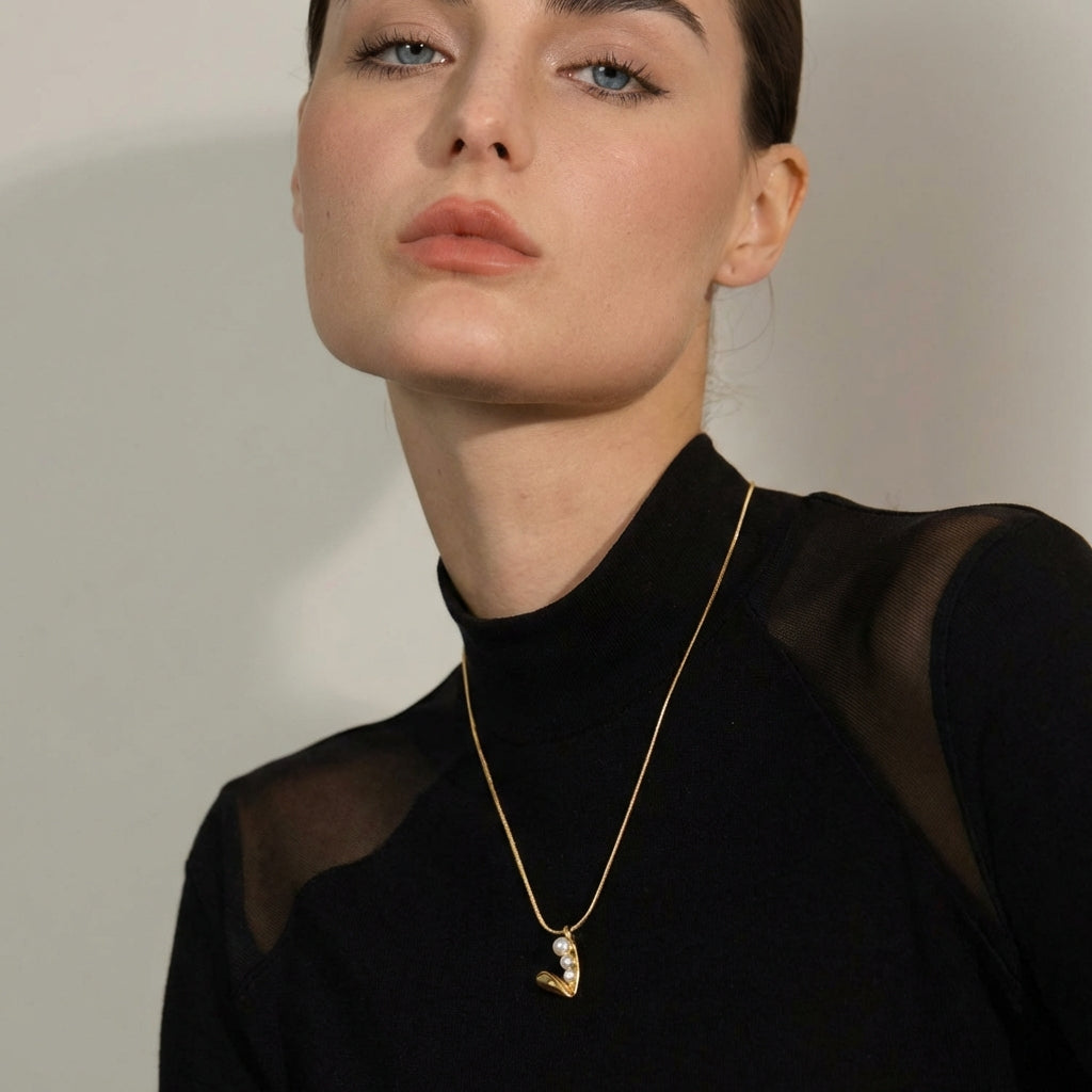 Collier Cœur Perles - Amara - L'atelier des bijoux