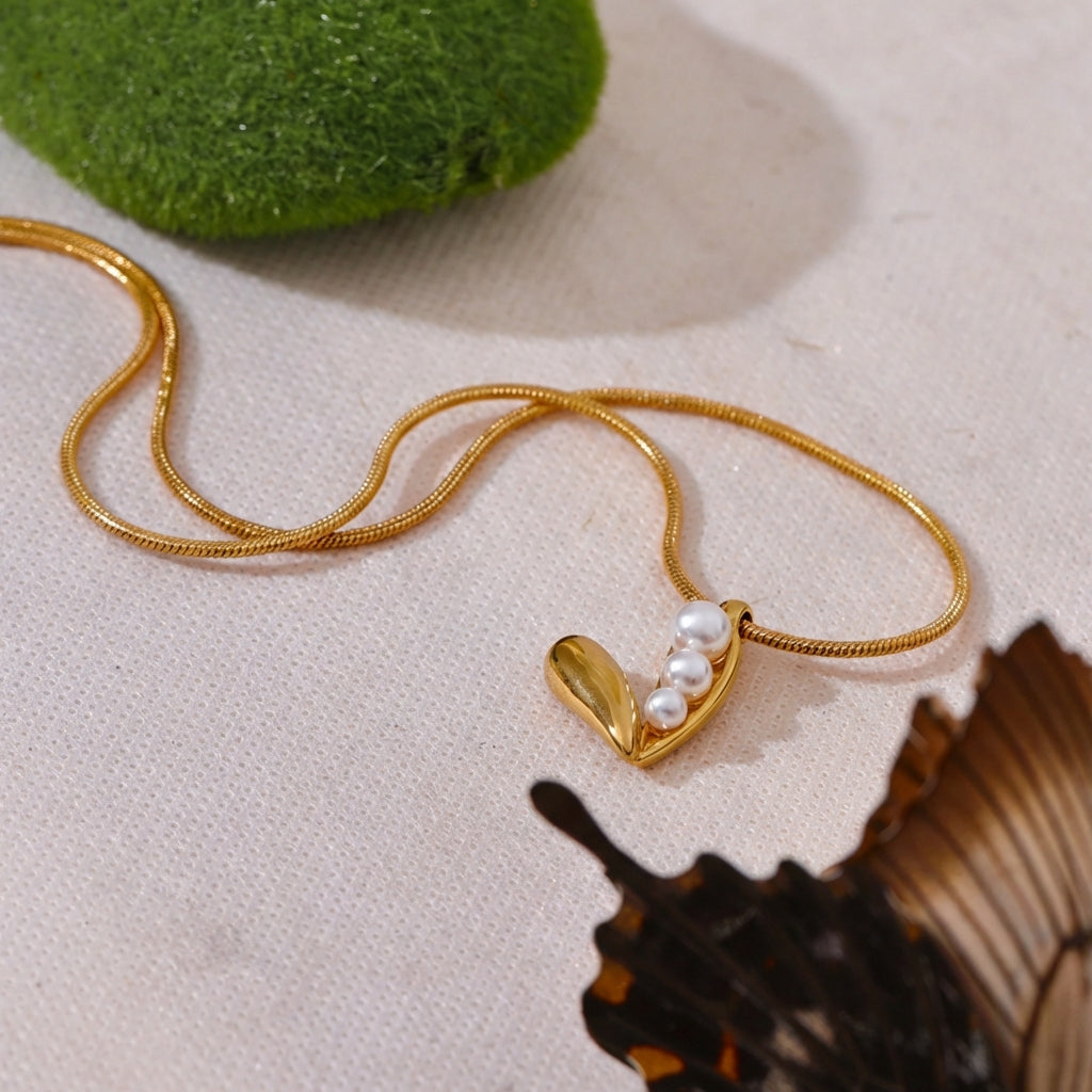 Collier Cœur Perles - Amara - L'atelier des bijoux