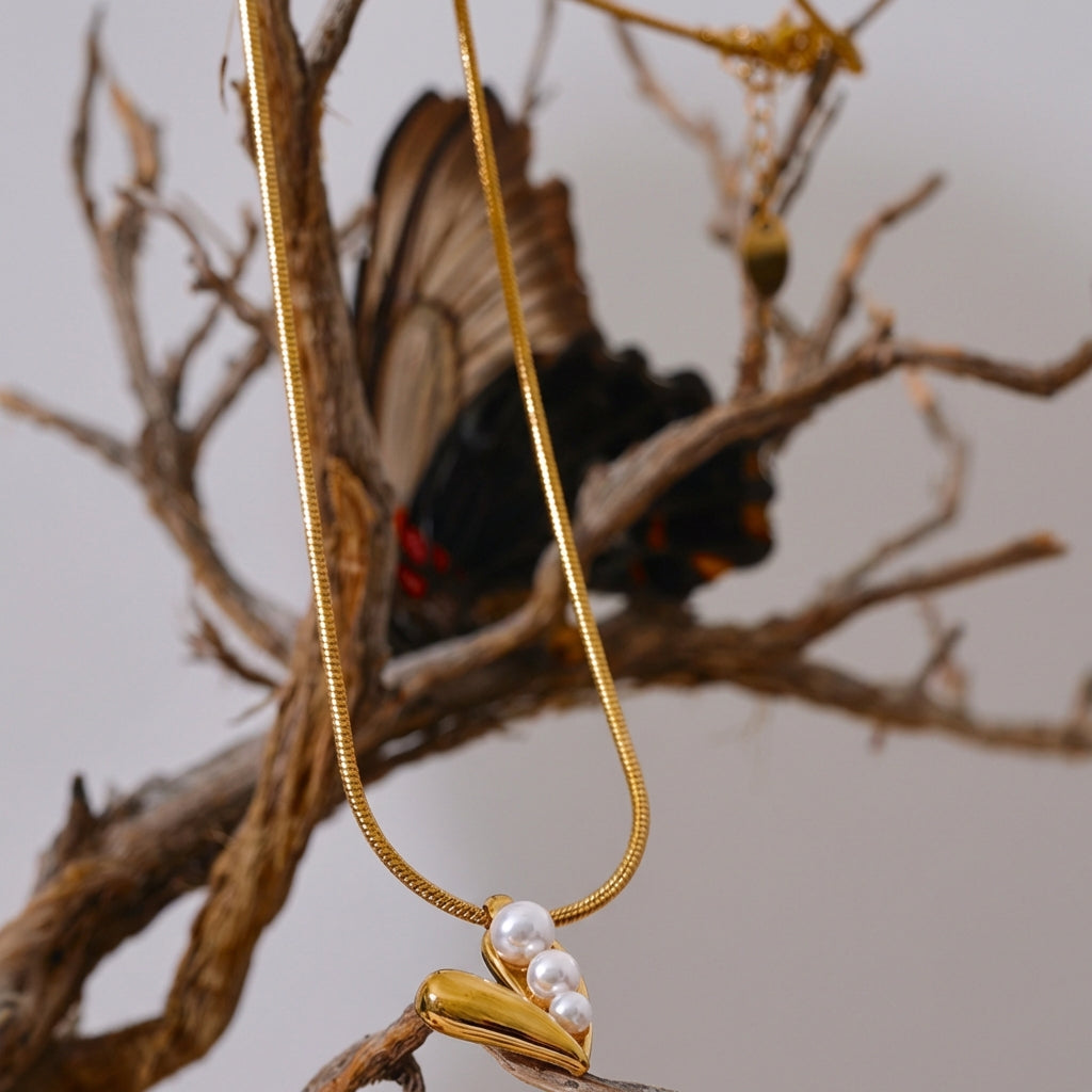 Collier Cœur Perles - Amara - L'atelier des bijoux