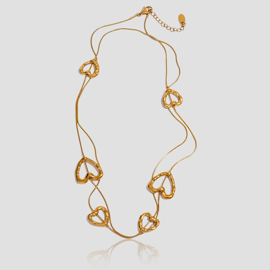 Collier Cœurs Martelées - Alma - L'atelier des bijoux